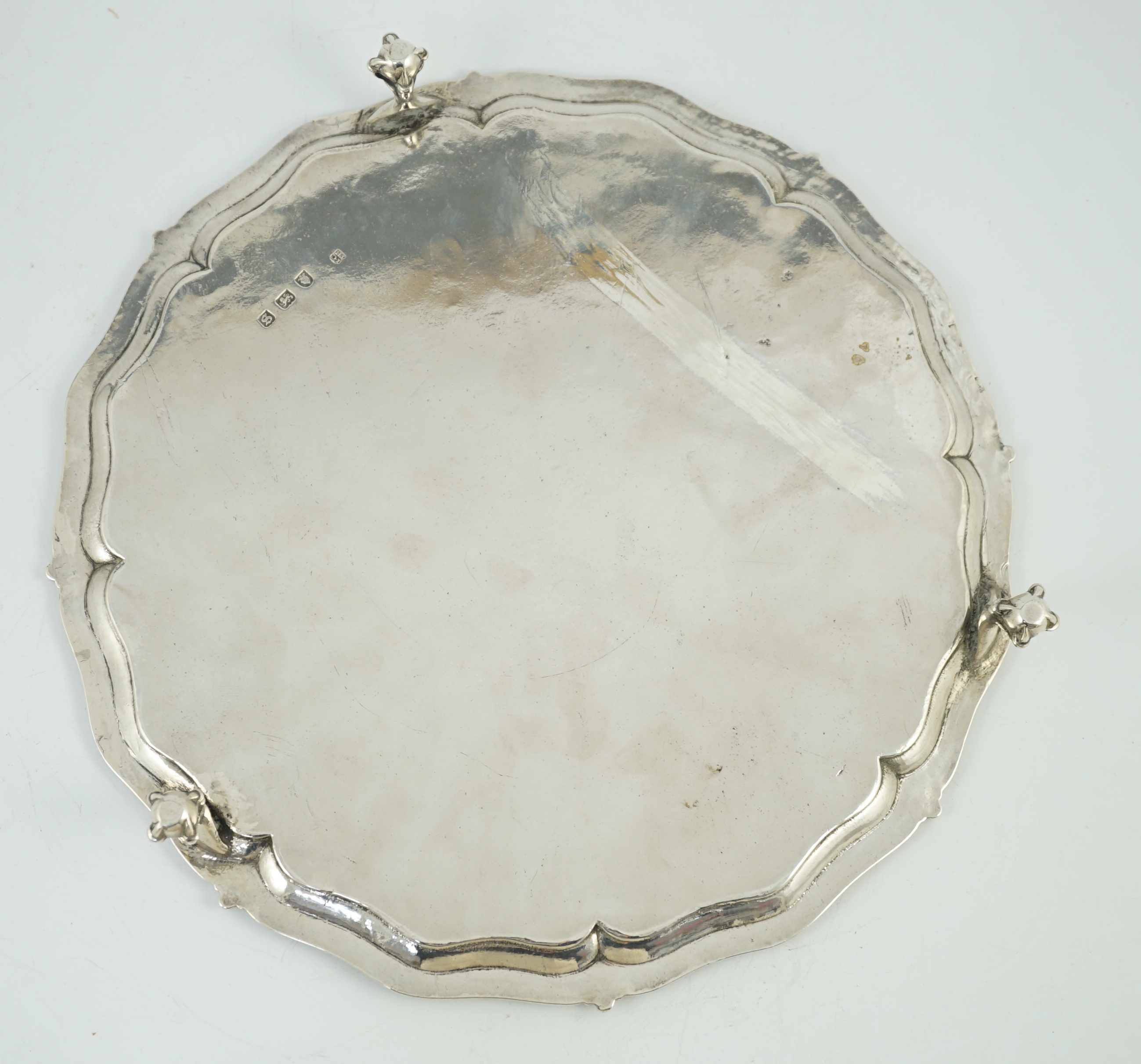 A George III silver salver, by John Crouch I and Thomas Hannam